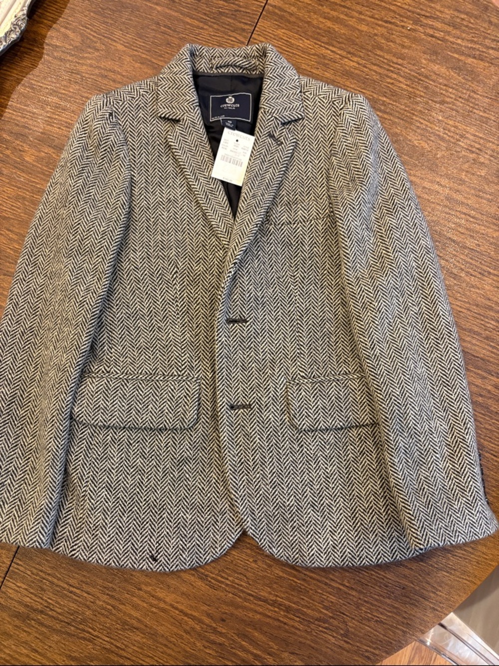 Crewcuts Black & White Herringbone Kids Blazer
